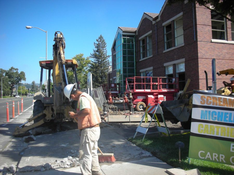 For the past two weeks the driveway has been closed due to construction blocking business parking lots.