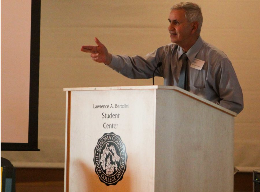 Stas Margaronis spearheads the Green Jobs Conference March 1. Topics included a strategic plan for a zero-emission economy, learning from the history of World War II and the viability of an efficient mass transit system in California.