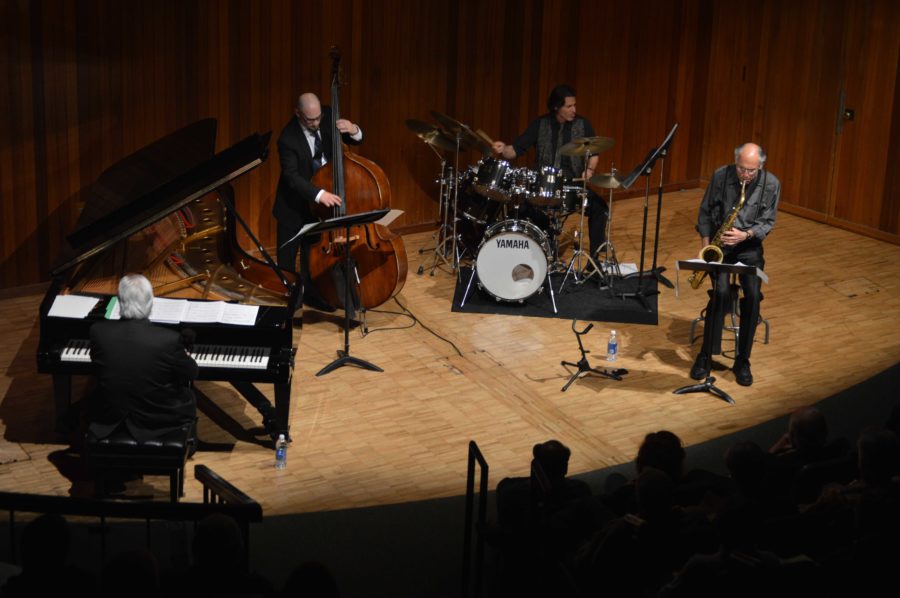 The+Bennett+Friedman+Quartet+performs+in+Newman+Auditorium+to+a+packed+house.