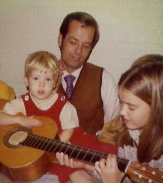 Victor W. Jorgensen, Jr. sharing his love of music with son, Erik Jorgensen, and daughter, Cheri Jorgensen Meiners.