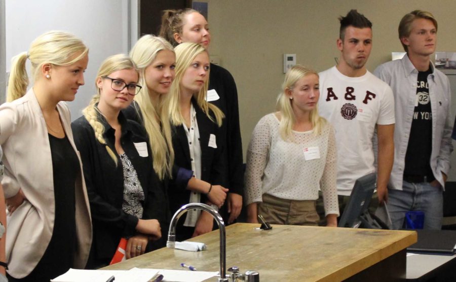 Danish students from Koge Business School in Denmark come to Santa Rosa Junior College to give a lecture explaining why the Danish rank highest in an international survey determining the happiest countries in the world. The Danes are here to stay as exchange students for the fall semester at SRJC.