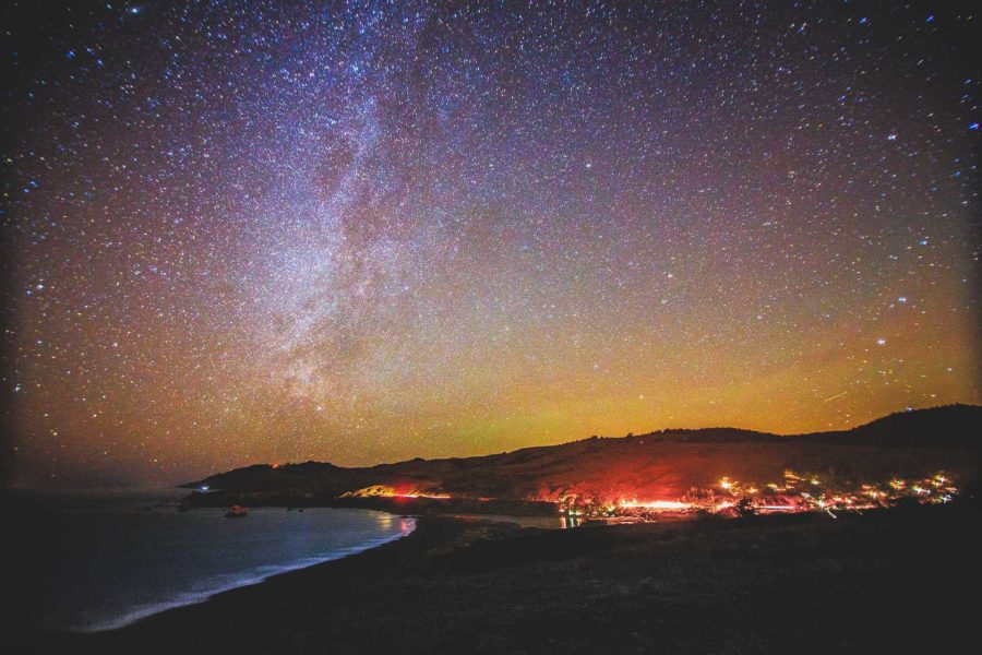 The SRJC Planetarium shows project visions of our universe for easy viewing such as our Milky Way Galaxy as seen in these photos taken at Jenner Beach in nearby Bodega Bay. The first friday of the month the show is free.