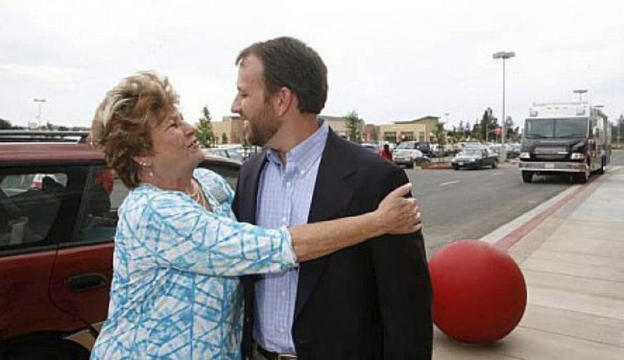 Onita Pelligrini hugs state assemblymember Marc Levine during the opening of a Petaluma Target July 23, 2013.