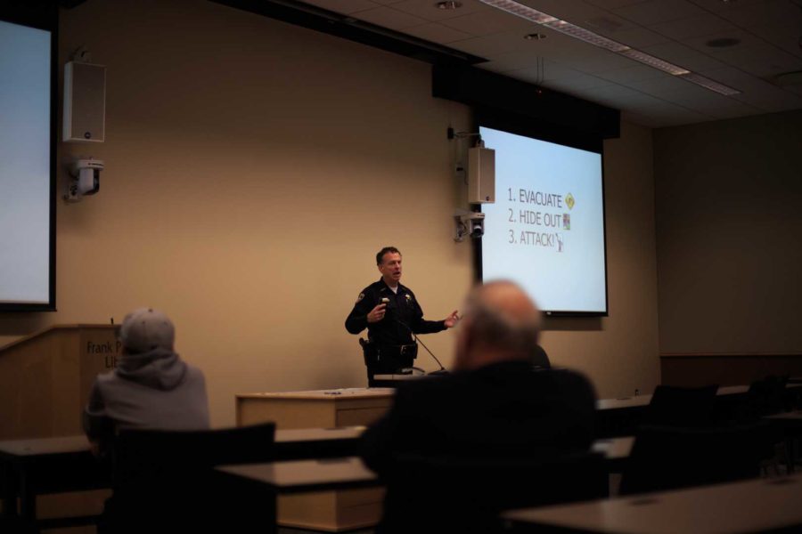 SRJC+District+Police+Chief+Matt+McCaffery+gives+three+options+in+his+presentation+on+what+to+do+during+an+active+shooter+situation%3A+Evacuate%2C+hide+out+or+attack.