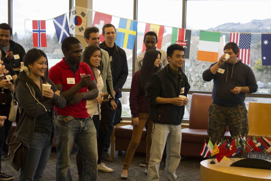 Santa Rosa Junior Colleges international students at the Spring 2014 International Students Meet and Greet Jan. 28 on the 4th floor of the Doyle Library.