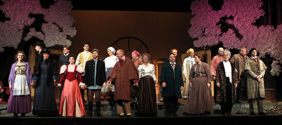 The cast of "The Cherry Orchard" takes a bow after a performance filled with humor, pathos and issues of class.