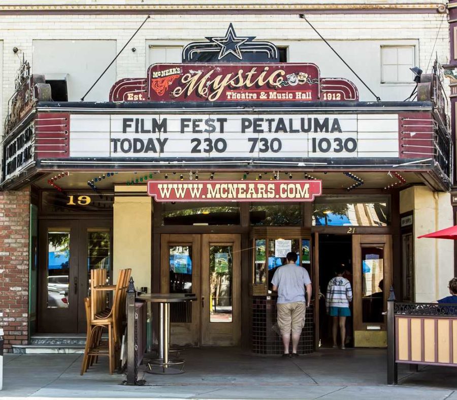 People eagerly make their way into the Mystic Theatre to attend the Film Fest Petaluma on May 3.
