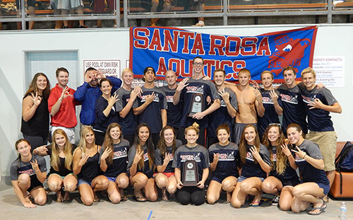 Some major The SRJC swim and dive teams took third place in the State Championships May 1-3. Swimmers include Miranda Howell and John Bing.