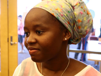 International student Kwena Eunice Motsoko attends an event hosted by the college to welcome new exchange students.