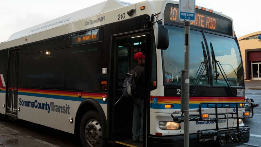 Sonoma County Transit bus at Santa Rosa Junior College Oct. 25
