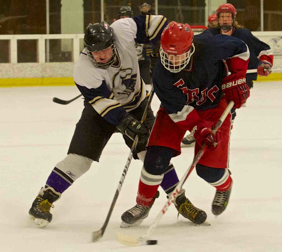 Chris Whitten drives the puck through the neutral zone into UC Davis’s
defensive zone creating a Polar Bear scoring opportunity Oct. 24.