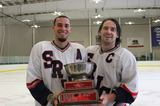Alternate captain Josiah Nikkel and captain Blake Johnson win their third straight championship title in the PCHA tournament.