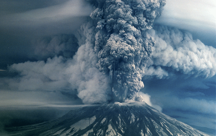 The show "Volcanoes" at the Planetarium discusses Mount St. Helens eruptions. 