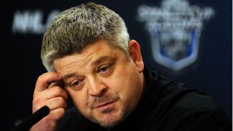 Todd McLellan during a press conference. McLellan and the Sharks have mutually parted ways after seven seasons.