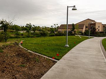 This area, located near the Physical Fitness Center, is the planned location for the future student run garden. Construction begins May 9.