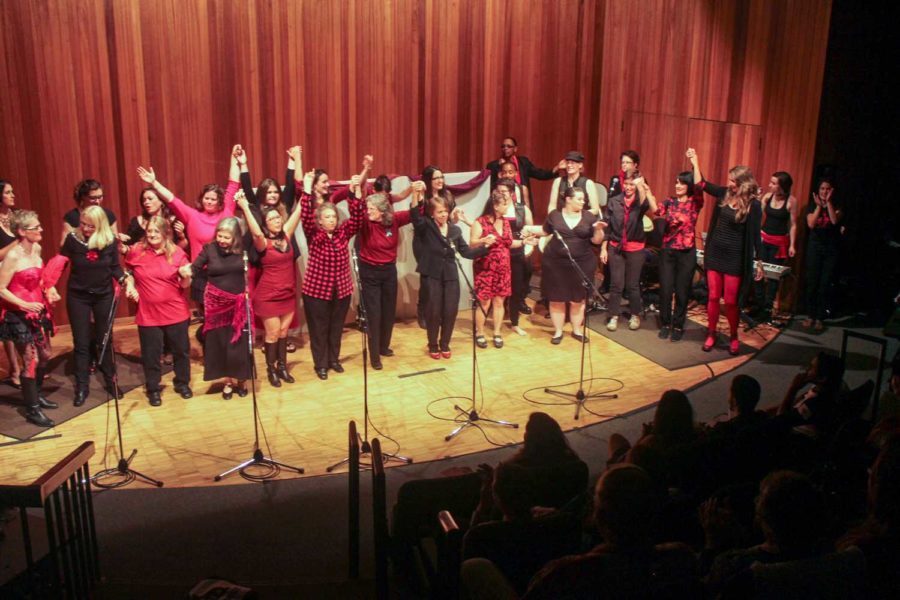 The cast of women takes a bow after an emotional, inspiring variety of self-expressed monologues. 