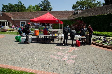 The Associated Students giving out free hotdogs and snacks for students who voted in the elections.