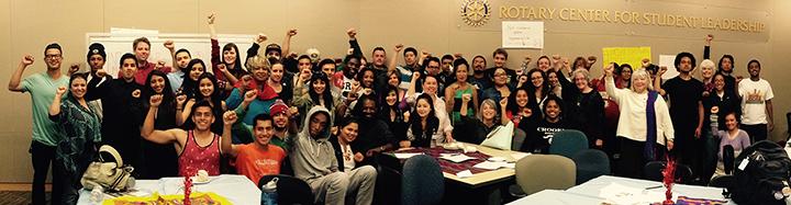 Members from Black Student Union, M.E.Ch.A., Dreamers, Polynesian Nation, Native American Student Council and other SRJC students gather for a multicultural dinner in the Center for Student Leadership.