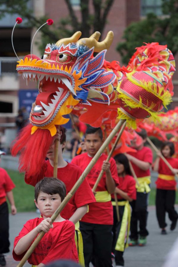 The Redwood Empire Chinese Association Traditional Lion Parade marches.