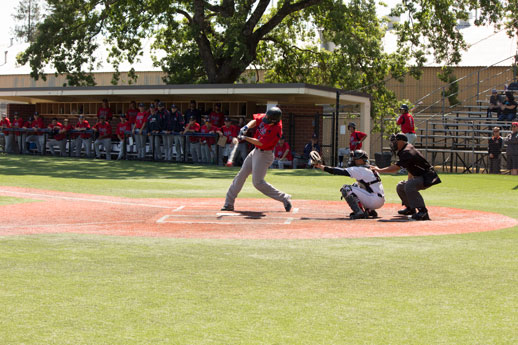 Bear Cubs infielder Weston Bryan (#13), attempts to hit a pitch against the San Mateo Bulldogs Saturday at Cook Sypher field.