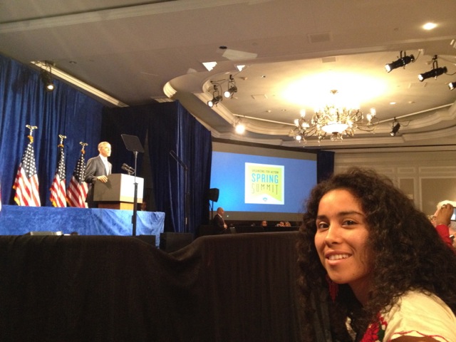 Erika Hernandez in Washington D.C. attending  President Obama’s speech.