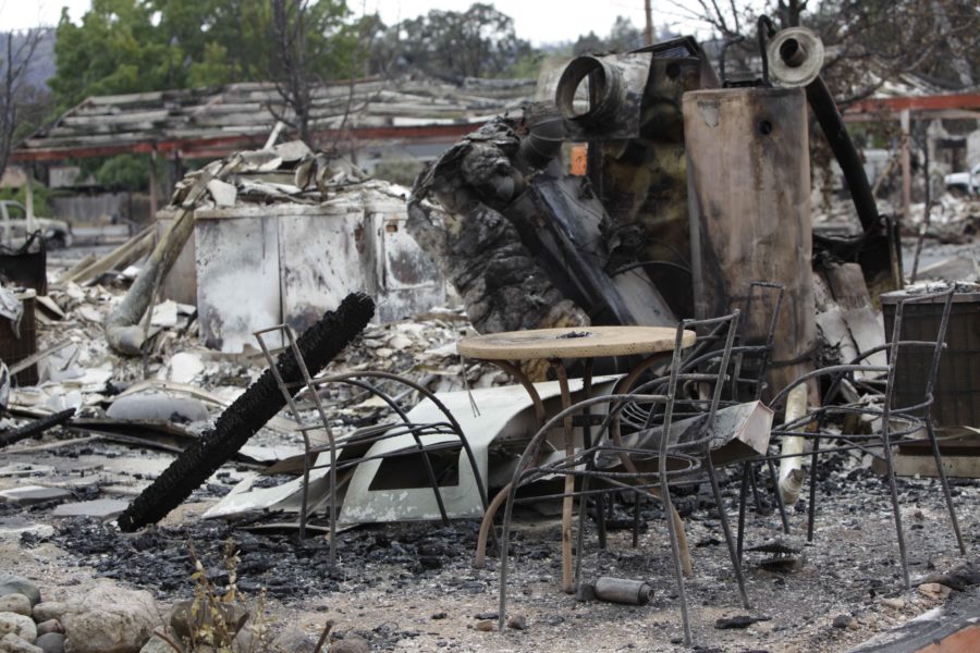 Valley fire leaves Middletown Calif. with utter destruction after tornado of fire blew through the town on the evening of Sept. 12. Residents reported having to flee the fire as the surrounding mountains were ablaze. The Red Cross has set up a shelter at the Napa County Fairgrounds in Calistoga, Calif.