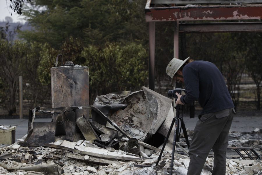 Valley fire leaves Middletown Calif. with utter destruction after tornado of fire blew through the town on the evening of Sept. 12. Residents reported having to flee the fire as the surrounding mountains were ablaze. The Red Cross has set up a shelter at the Napa County Fairgrounds in Calistoga, Calif.