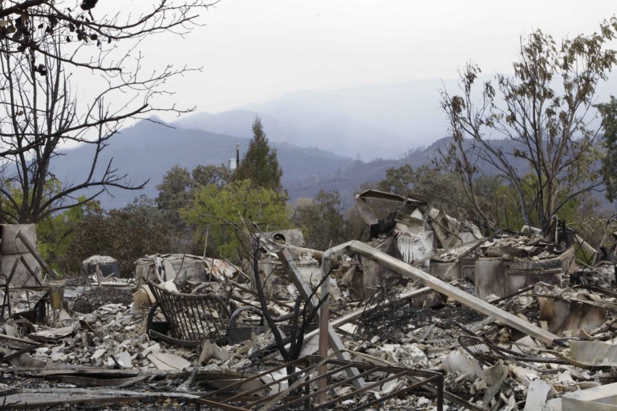 Valley fire leaves Middletown Calif. with utter destruction after tornado of fire blew through the town on the evening of Sept. 12. Residents reported having to flee the fire as the surrounding mountains were ablaze. The Red Cross has set up a shelter at the Napa County Fairgrounds in Calistoga, Calif.