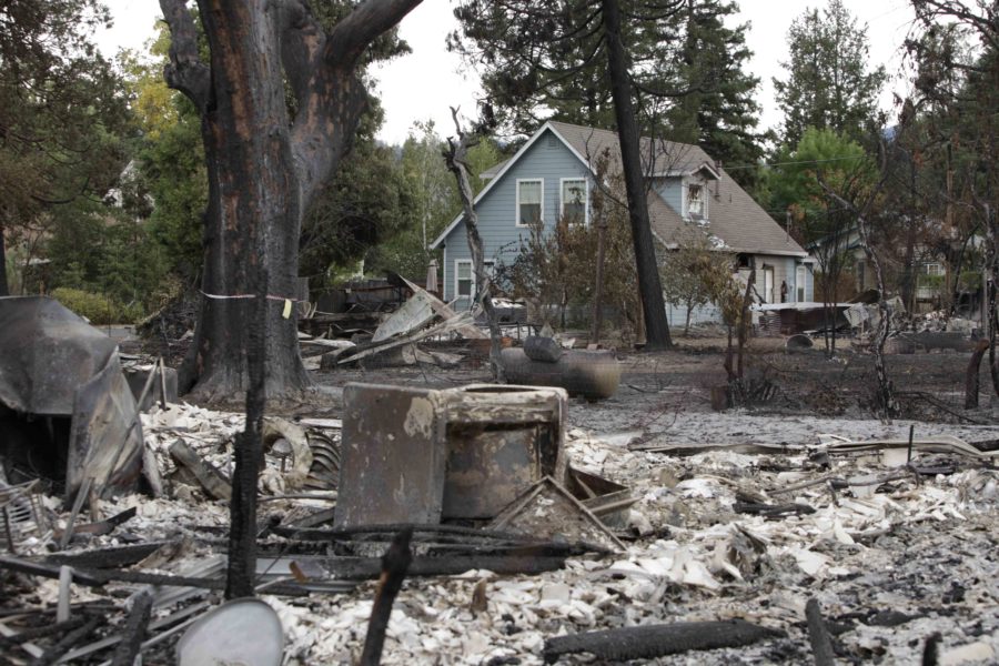 Valley fire leaves Middletown Calif. with utter destruction after tornado of fire blew through the town on the evening of Sept. 12. Residents reported having to flee the fire as the surrounding mountains were ablaze. The Red Cross has set up a shelter at the Napa County Fairgrounds in Calistoga, Calif.