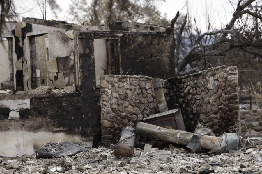 Valley fire leaves Middletown Calif. with utter destruction after tornado of fire blew through the town on the evening of Sept. 12. Residents reported having to flee the fire as the surrounding mountains were ablaze. The Red Cross has set up a shelter at the Napa County Fairgrounds in Calistoga, Calif.