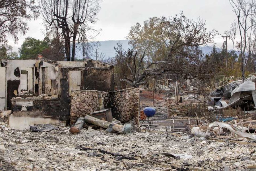 Valley fire leaves Middletown Calif. with utter destruction after tornado of fire blew through the town on the evening of Sept. 12. Residents reported having to flee the fire as the surrounding mountains were ablaze.
The Red Cross has set up a shelter at the Napa County Fairgrounds in Calidstoga, Calif.