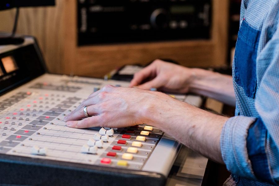 Dano, a former SRJC student, says his past playing piano helps with working the soundboard. 