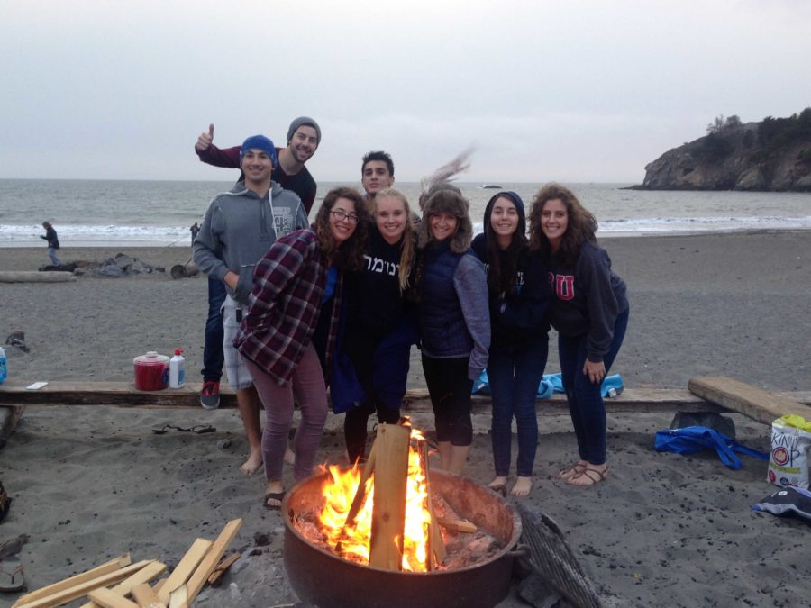 Sonoma Hillel members frequently gather for group events over the semester, including this Muir Beach bonfire.