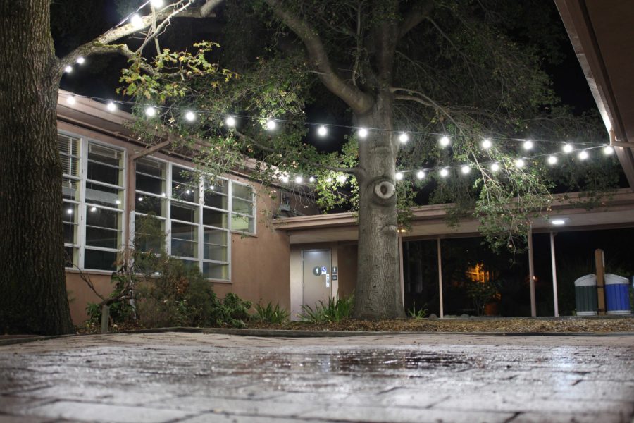 New lights illuminate the Barnett Hall area where a rape occurred in the bathroom in August.