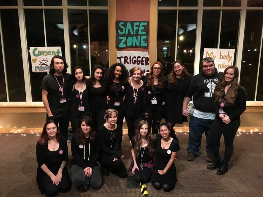 Feminists United and PEERS members foster a safe environment for Take Back the Night II.