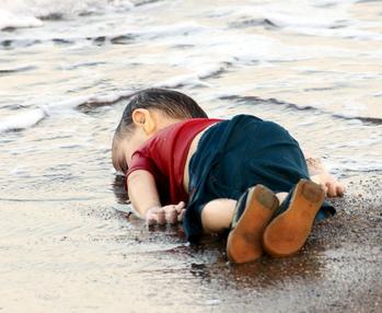 Three-year-old Alan Kurdi's body washed up on a Turkish beach after his family attempted crossing the Mediterranean Sea.