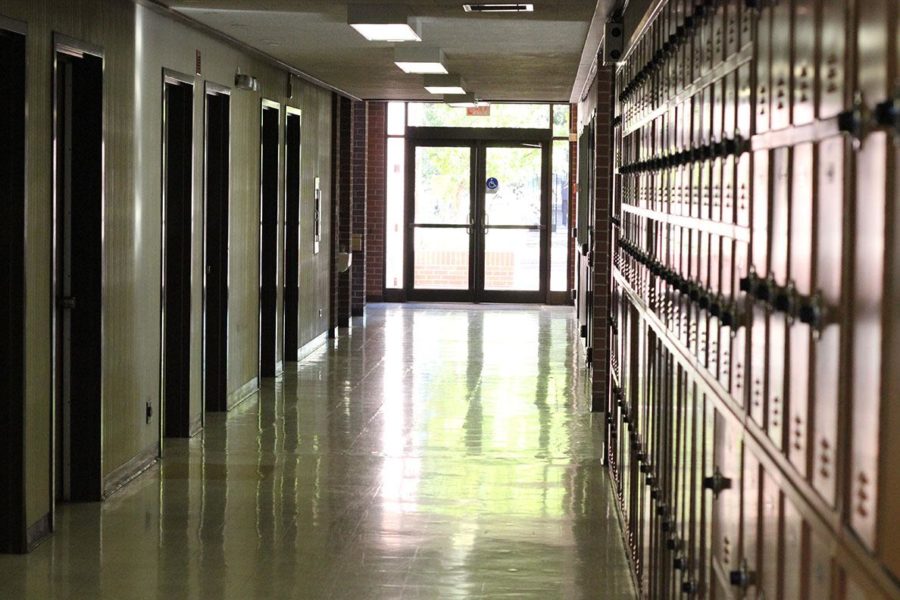 A desolate hallway in Forsyth Hall may foreshadow the inevitable loss of classes at SRJC.