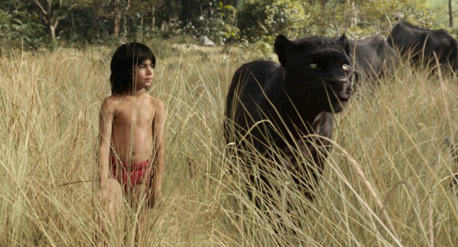 Mowgli+%28Neel+Sethi%29+is+guided+to+the+man-village+by+Bagheera+%28Ben+Kingsly%29+in+Disneys+latest+remake+of+The+Jungle+Book.