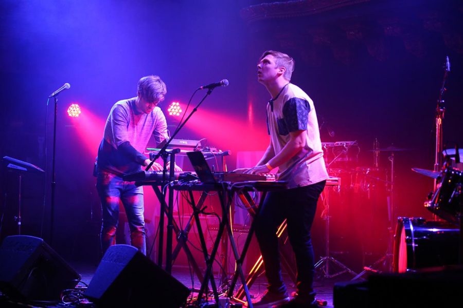 Brannan (left) and Bews (right) playing a set at The Great American Music Hall. The pair have  played music together for two years. 