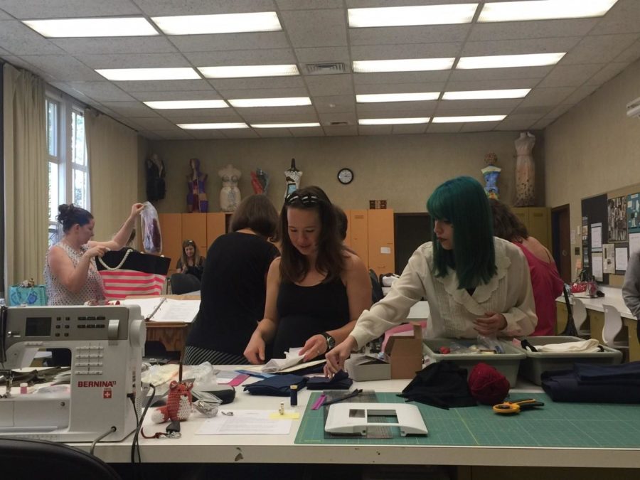 Students in the fashion department work with a wide variety of fabrics.