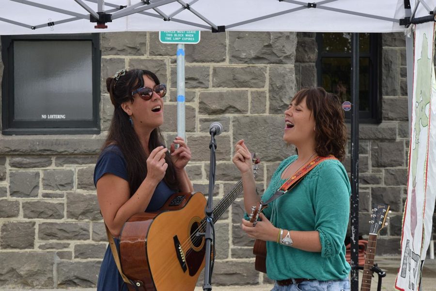 Both members of The Oopsie Daisies play guitar and ukelele.The use of 
ukeleles brings a cheerful element to even their more somber tunes.