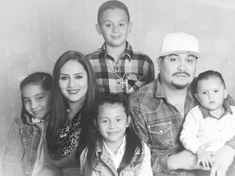 SRJC student-parent Alondra Mendoza, here with her husband Marcos and their four childen, attends classes while her youngest son goes to SRJC’s childcare classes.