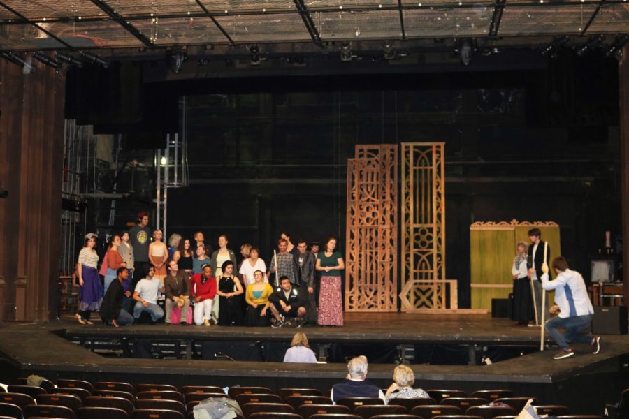 Cast members rehearse in Burbank Hall in advance of the show’s Nov. 25 opener.