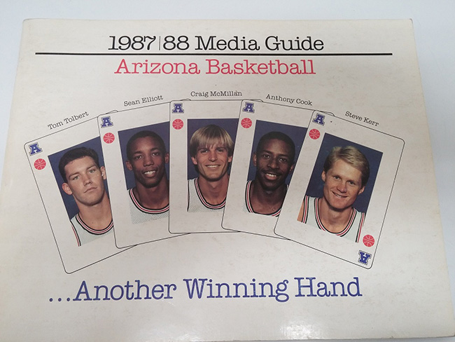 This vintage media guide features the Arizona Wildcats 1988 Final Four Team.