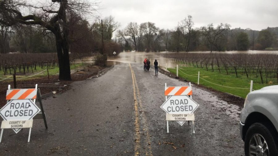 A common sight this winter: roads throughout Sonoma County closed down for maintenance due to flooding. 
