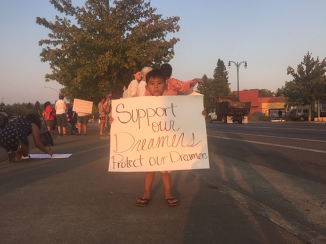 SRJC+community+members+of+all+ages+gathered+to+remember+Andy+Lopez+and+also+to+protest+President+Donald+Trumps+threat+to+repeal+Deferred+Action+for+Childhood+Arrivals+%28DACA%29+program+last+semester.