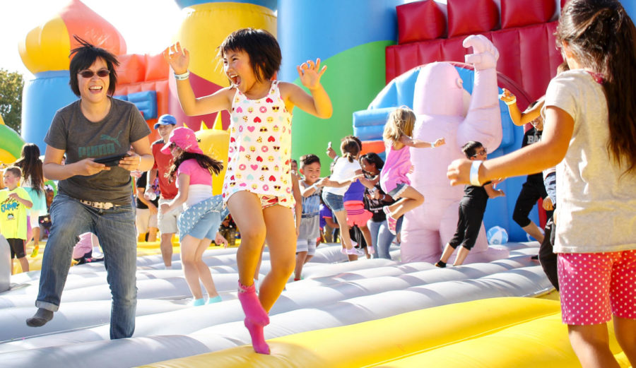 As one the biggest bounce houses in the world, Big Bounce America attracts crowds to the Santa Rosa Fairgrounds.