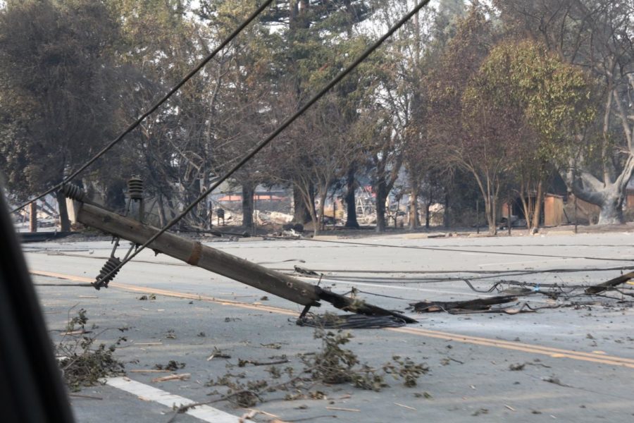 Winds pulled down power lines this week, exacerbating the fire danger. 
PC Roberta MacIntyre.