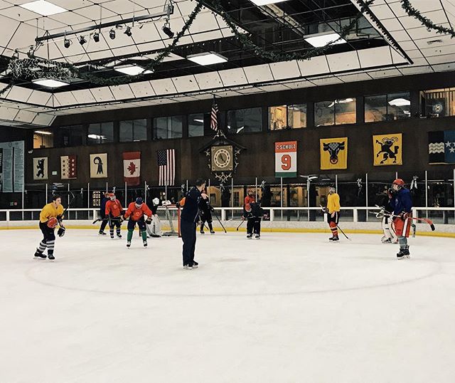 SRJC Hockey team practicing at Snoopy's Ice Rink in Santa Rosa.