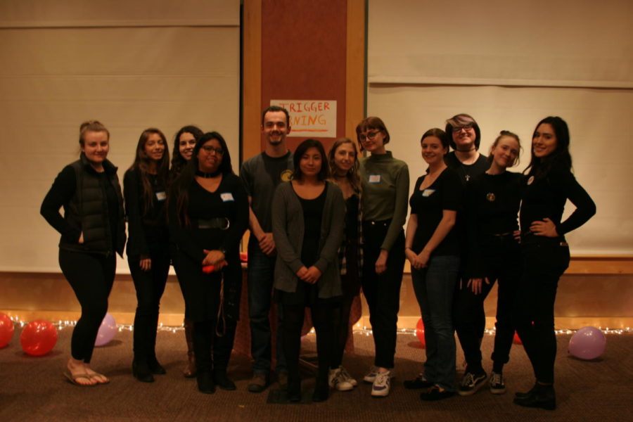 Feminists United club members pose for a group picture. 